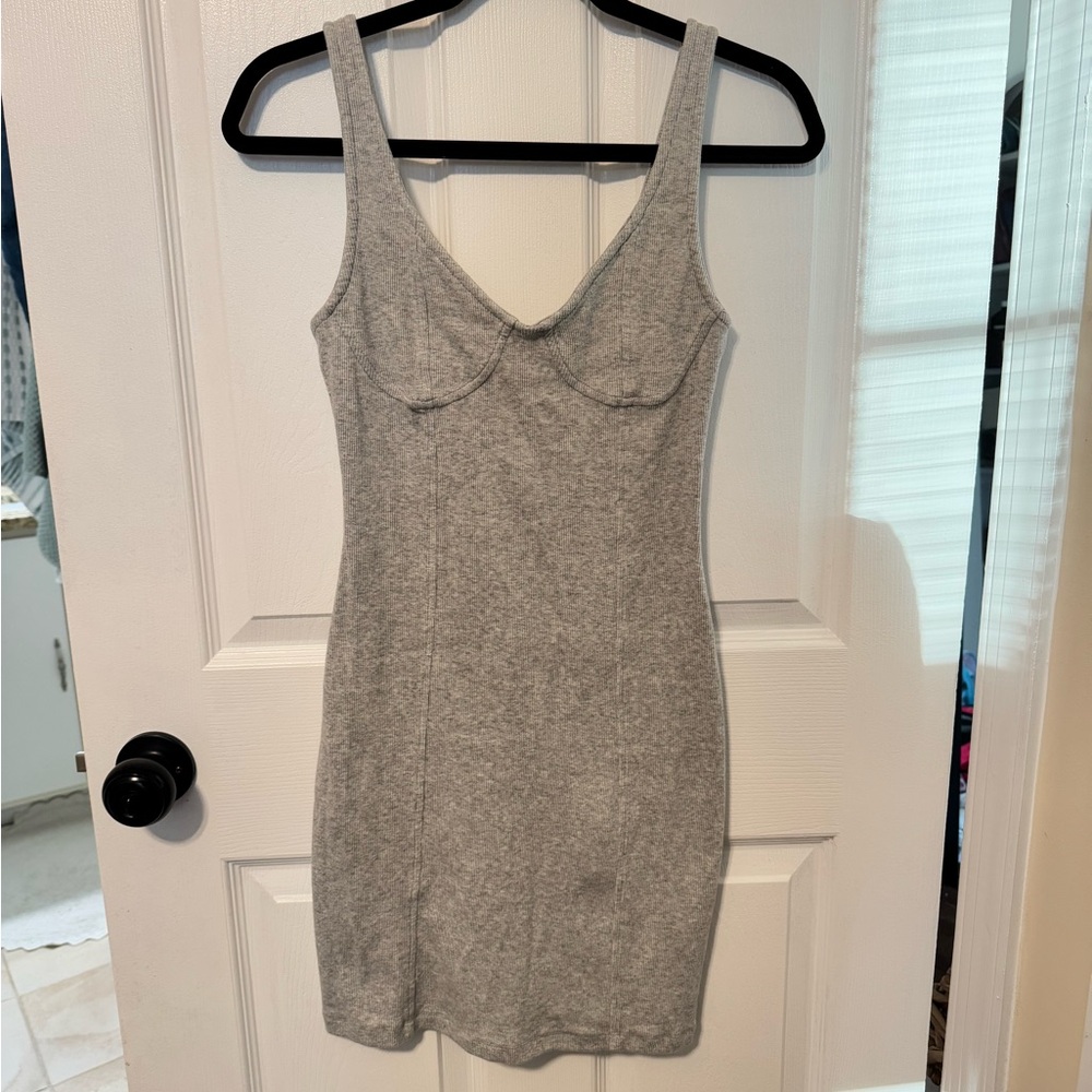 Gray Sleeveless Bodycon Dress